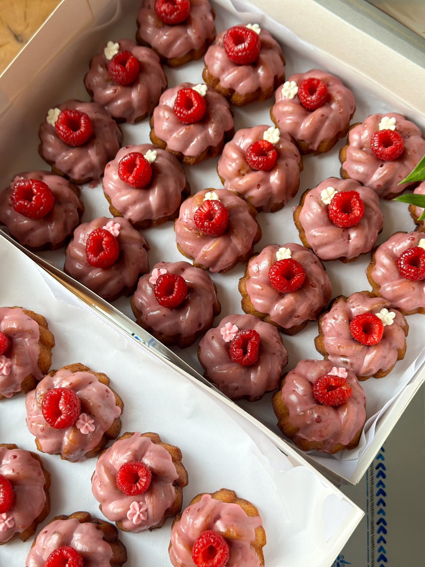 Mini lemon & raspberry Bundt cakes