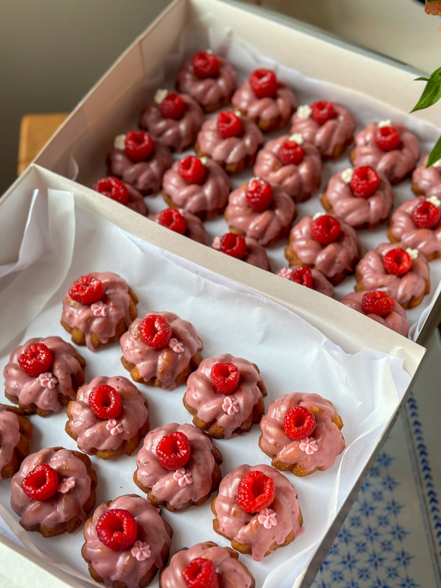 Mini lemon & raspberry Bundt cakes